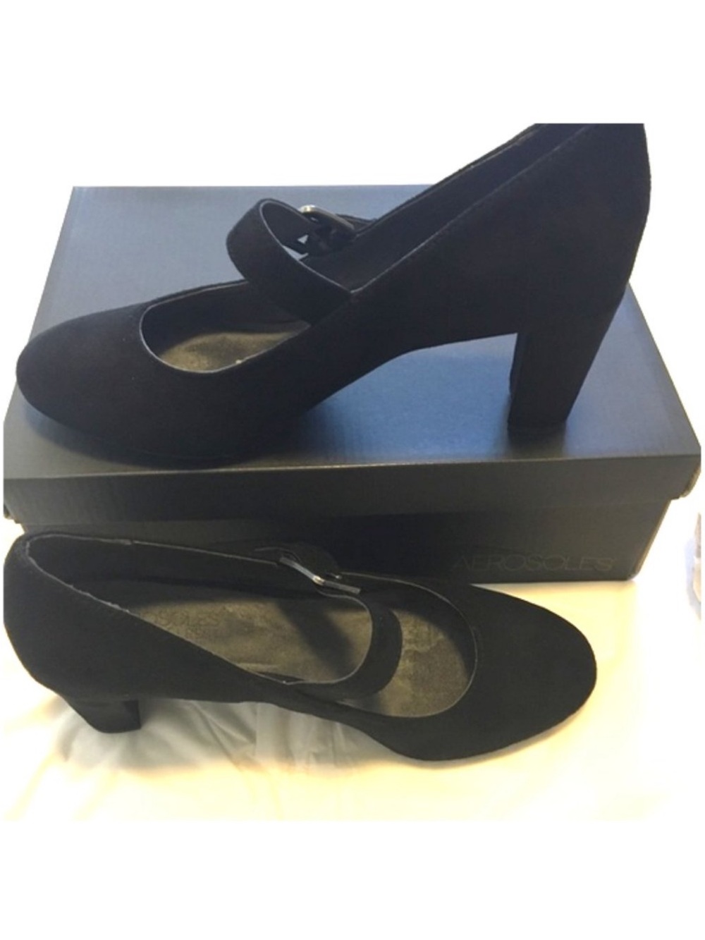 Giani Bernini Black Suede Mary Jane Heels NWT Size 7